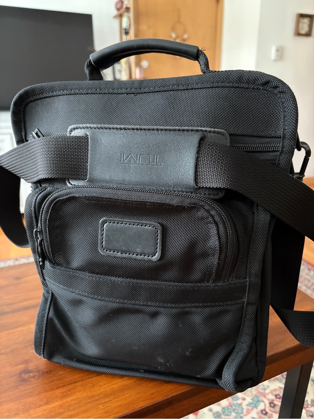 Tumi Black Men's Compact Messenger Crossbody Bag